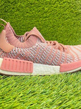 Adidas NMD R1 Womens Size 7 Pink White Athletic Running Walking Shoes Sneakers